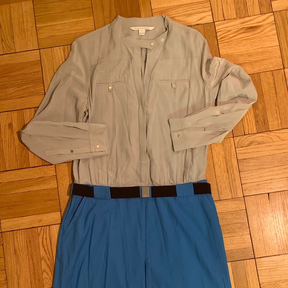 DvF silk and wool shirt dress—never worn!
